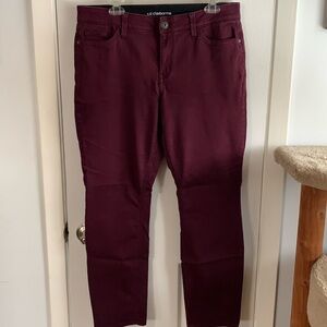 Liz Claiborne Maroon Skinny Pants